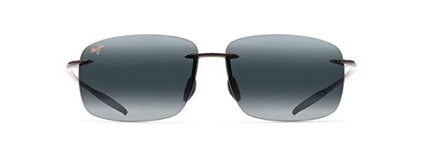 Maui Jim BREAKWALL Polarized Aviator Unisex Sunglasses (422-02, Gloss Black Frame/Neutral Grey, One Size)